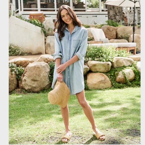 Frank & Eileen Famous Denim MARY Classic Shirtdress Size: M CLASSIC BLUE WASH